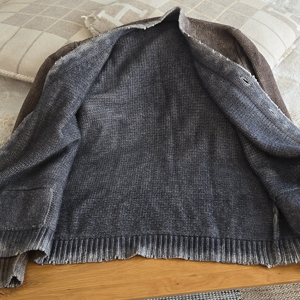 Avant Toi Cashmere Blend Textured Cardigan, Distressed Look, Unique, Quiet Lux - Picture 9 of 14